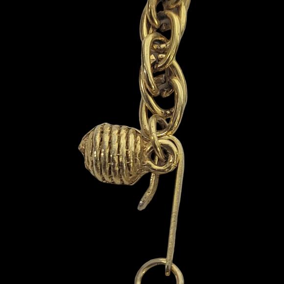 Vintage Double Lion Door Knocker Necklace Costume Jewelry Gold Pendant Statement - Picture 9 of 16